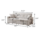 3 In 1 Convertible Sleeper Sofa Bed, Reclining Backrest, Pillows, Pockets by HouseOfZazla