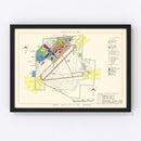 Vintage Map of Great Falls Air Force Base, 1951