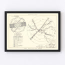 Vintage Map of the Great Falls Air Force Base Vicinity, 1951