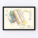 Vintage Map of Barksdale Air Force Base, 1952