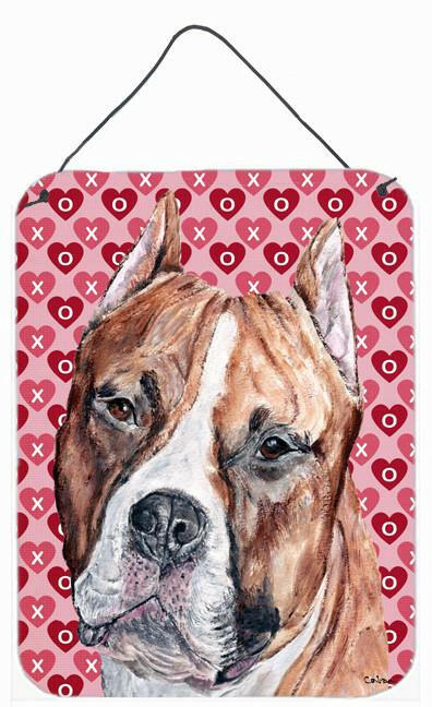 Staffordshire Bull Terrier Staffie Hearts and Love Wall or Door Hanging Prints SC9704DS1216