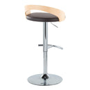 Grotto - Contemporary Adjustable Barstool, Swivel With Rounded T Footrest (Set of 2) by HouseOfZazla