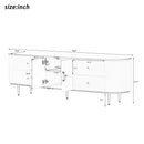 Modern TV Stand For TVs Up To 80", Entertainment Center With 4 Drawers And 1 Cabinet, Wood TV Console Table With And Handles For Living Room - White