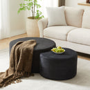 Modern Upholstered Round Coffee Table For Living Room (Set of 2) by HouseOfZazla