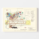 Vintage Map of Carswell Air Force Base, 1952