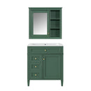 Bathroom Vanity With Medicine Cabinet, Royal Mirror Cabinet, Modern Bathroom Storage Cabinet With 2 Soft Closing Doors And 4 Drawers by Unique Piece Furniture