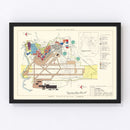 Vintage Map of Carswell Air Force Base, 1952