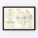 Vintage Map of the Carswell Air Force Base Vicinity, 1952