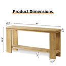 63" Boho Console Table with Storage Shelf – Rustic Farmhouse Sofa Table