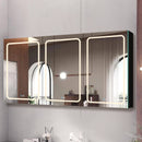 60x30 Inch LED Bathroom Medicine Cabinet Surface Mount Double Door Lighted Medicine Cabinet, Medicine Cabinets for Bathroom with Mirror Defogging, Dimmer Black