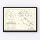 Vintage Map of the Castle Air Force Base Vicinity, 1952
