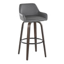Daniella - Contemporary Fixed Height, Barstool With Swivel With Round Footrest (Set of 2) by HouseOfZazla