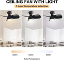 23" Bedroom Ceiling Fan With 3 Color Dimmable 3 ABS Blades Remote Control Dc Motor With 18W Led Light by Unique Piece Furniture