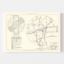 Vintage Map of the Clinton Sherman Municipal Airport Vicinity, 1952