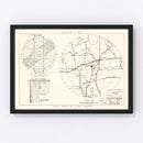 Vintage Map of the Clinton Sherman Municipal Airport Vicinity, 1952