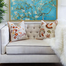 Thanksgiving Embroidered Floral Throw Pillow – Autumn Harvest Accent Cushion Set of 2