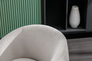 Swivel Accent Armchair Barrel Chair With Powder Coating Metal Ring