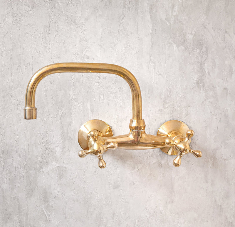 Elegant Wall-Mounted Solid Brass Faucet - BRASSMA