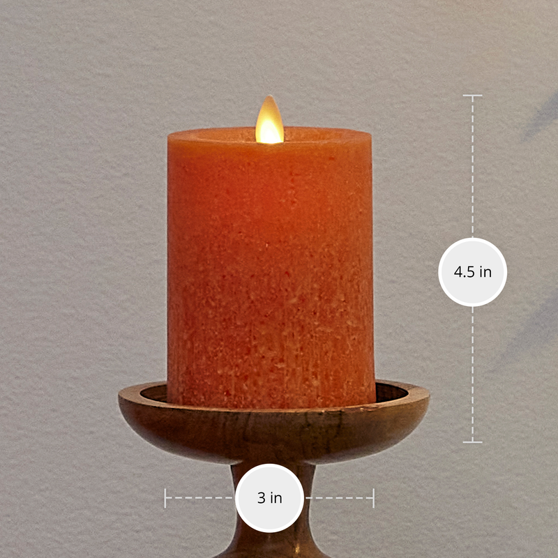 Harvest Pumpkin Seaglass Flameless Candle Pillar