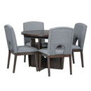 Topmax - 5 Piece Modern Extendable Round Dining Table Set With Removable Leaf For Small Places by HouseOfZazla