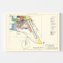 Vintage Map of Lake Charles Air Force Base, 1951
