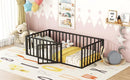 Metal Floor Bed Frame With Fence And Door by HouseOfZazla