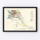 Vintage Map of Lake Charles Air Force Base, 1951