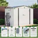 Garden Tool Shed Metal Storage Shed With Peaked Roof Waterproof Lockable Door by HouseOfZazla