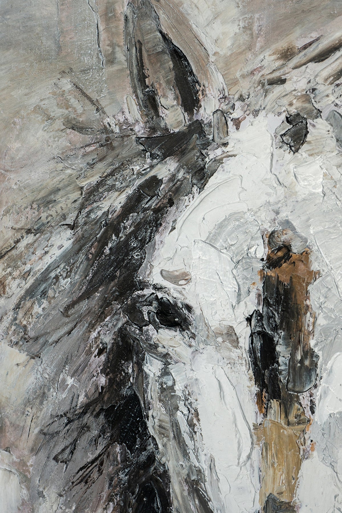 35.4x47.2x1.2" Hand-Painted White Horse Artwork, photo 5 of 10