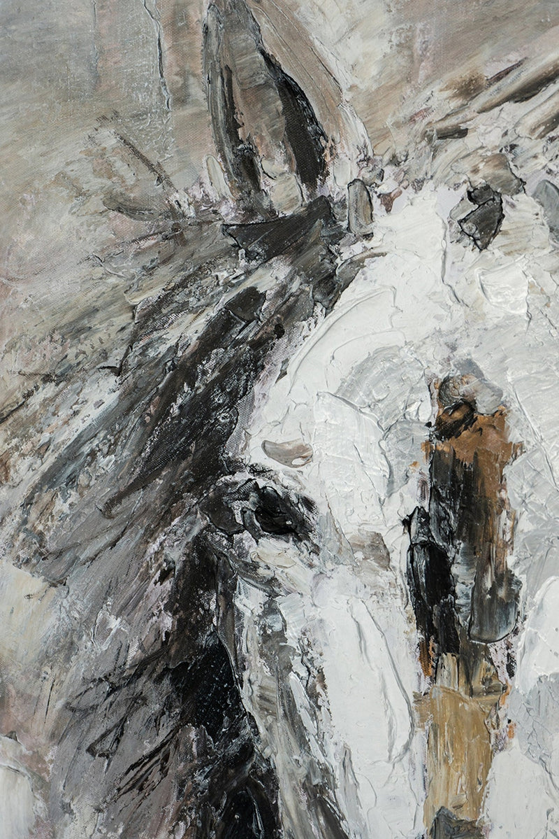 35.4x47.2x1.2" Hand-Painted White Horse Artwork, photo 5 of 10