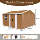 12x10 FT Heavy-Duty Metal Storage Shed with Lockable Door & Ventilation by HouseOfZazla