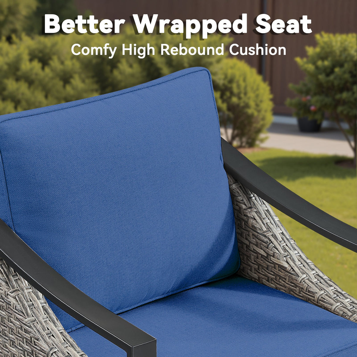 73.4" Wide Outdoor Wicker Sofa, photo 5 of 10