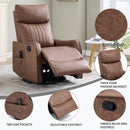 Brown Heat Massage Manual Recliner Chair
