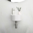 Modern Rectangle Wall Mount Bathroom Sink With Single Faucet Hole - White by HouseOfZazla
