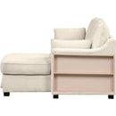 90" Pull Out Sleeper Sofa L-Shaped Couch Convertible Sofa Bed with Storage Chaise, Storage Racks and USB Ports (SG001340AA), Beige