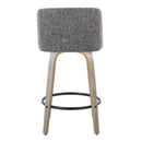 Toriano - Contemporary Fixed Height Counter Stool With Swivel & Round Footrest (Set of 2) by HouseOfZazla