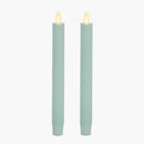 Fresh Mint Flameless Candle Tapers - Melted Top - 9.5" Height - Set of 2