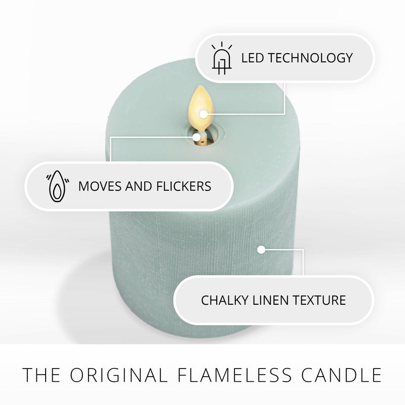 Chalky Linen Fresh Mint Flameless Candle Pillar