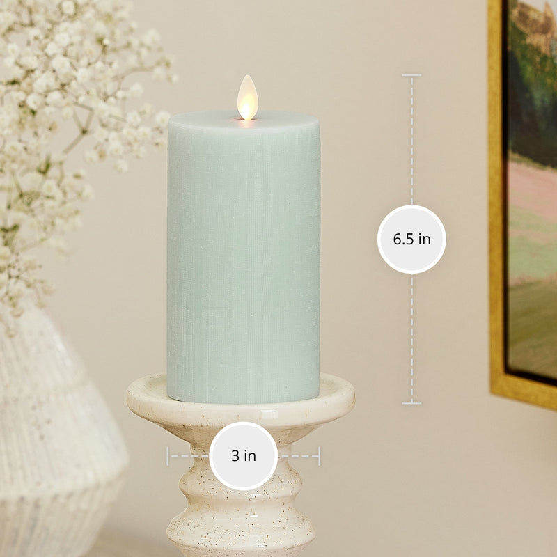 Chalky Linen Fresh Mint Flameless Candle Pillar