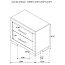 Copper - 2 Drawer Rectangular Nightstand