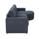 Modern L-Shaped Sectional Sofa With Curved Chaise, USB Ports, And Side Storage Pockets by HouseOfZazla