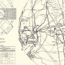 Vintage Map of the Lakeland Air Force Base Vicinity, 1952
