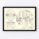 Vintage Map of the Lakeland Air Force Base Vicinity, 1952