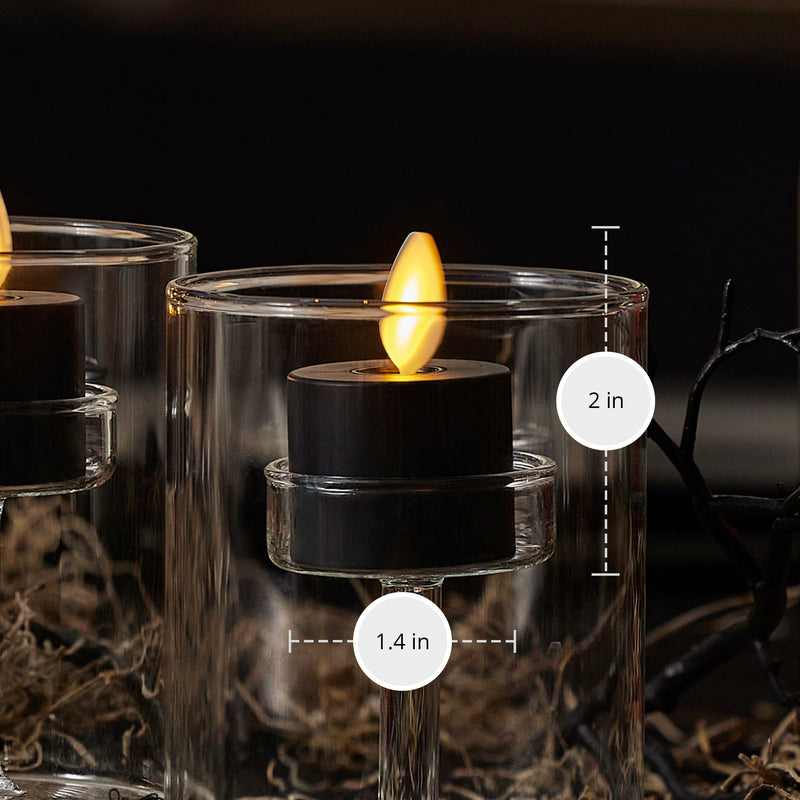 Black Flameless Candle Tealights - Set of 2