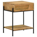 1 Drawer Accent Table With Bottom Shelf - Brown by HouseOfZazla