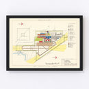 Vintage Map of Lincoln Municipal Airport, 1951