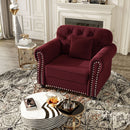 Upholstered Sofa With Nailhead Trim And Rolled Armrests