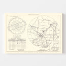 Vintage Map of the Little Rock Air Force Base Vicinity, 1952