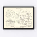 Vintage Map of the Little Rock Air Force Base Vicinity, 1952