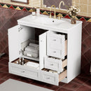 Shaker Free Standing Bathroom Vanity Cabinet & Sink, Soft Close Drawers, Soft Close Doors by HouseOfZazla